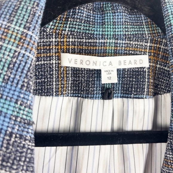 Veronica Beard Martel Dickey Cotton Linen Blend Plaid Dickey Jacket Blazer 12 - Picture 3 of 10